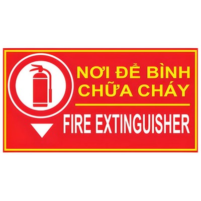 Bảng nơi để bình chữa cháy – FIRE EXTINGUISHER