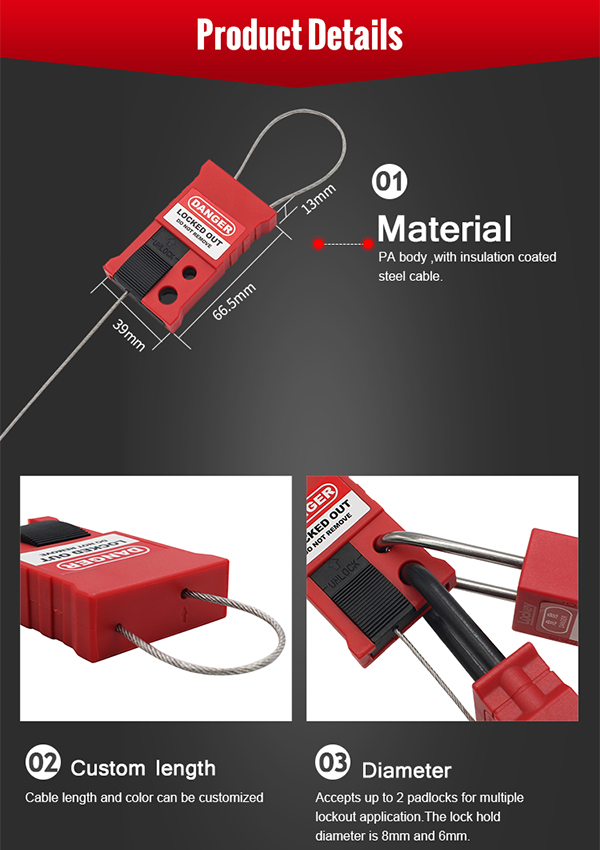 Khóa cáp an toàn tay nắm LOCKEY CB08 2