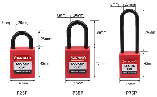 Ổ khóa an toàn còng nylon cách điện cao 25mm PROLOCKEY P25P 2