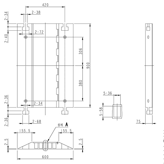 Gờ cao su giảm tốc bảo vệ dây cáp ngầm 5 rãnh HiQ 5CGXB 4