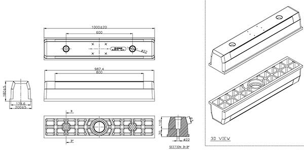 hặn lùi sau bánh xe hơi nhựa PP dài 100cm Hi Q CSP 1000 1