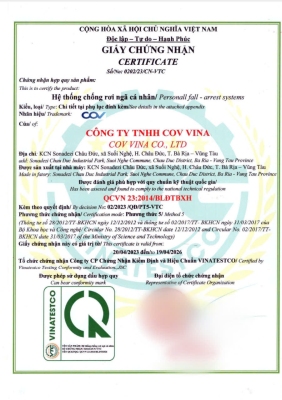 Hợp quy sản phẩm hệ thống chống rơi ngã cá nhân COV