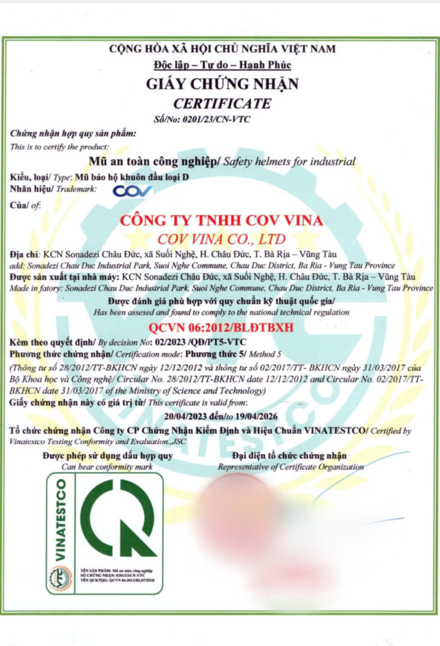 Hợp Quy Mũ Bảo Hộ COV