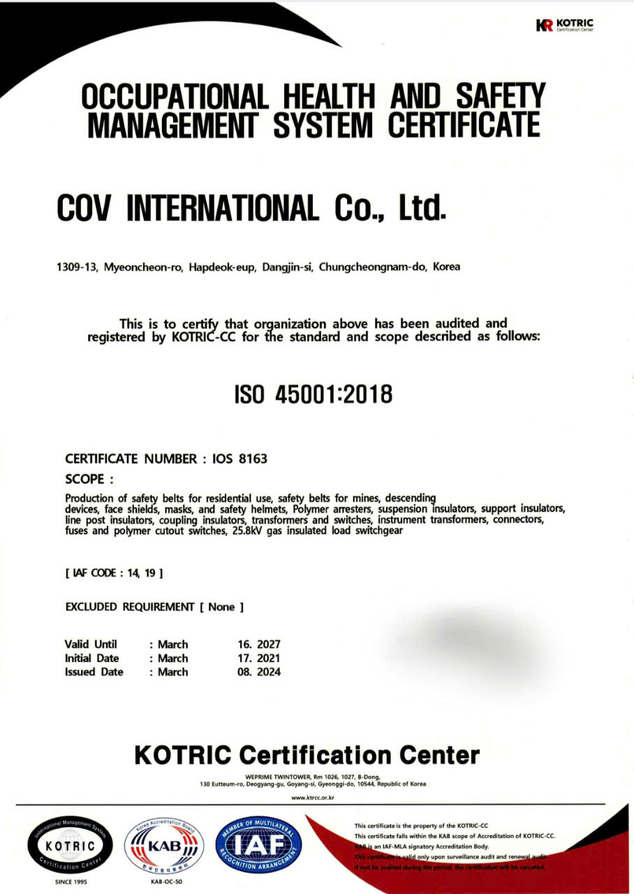 Quản lý An toàn Sức khỏe ISO 45001 2018